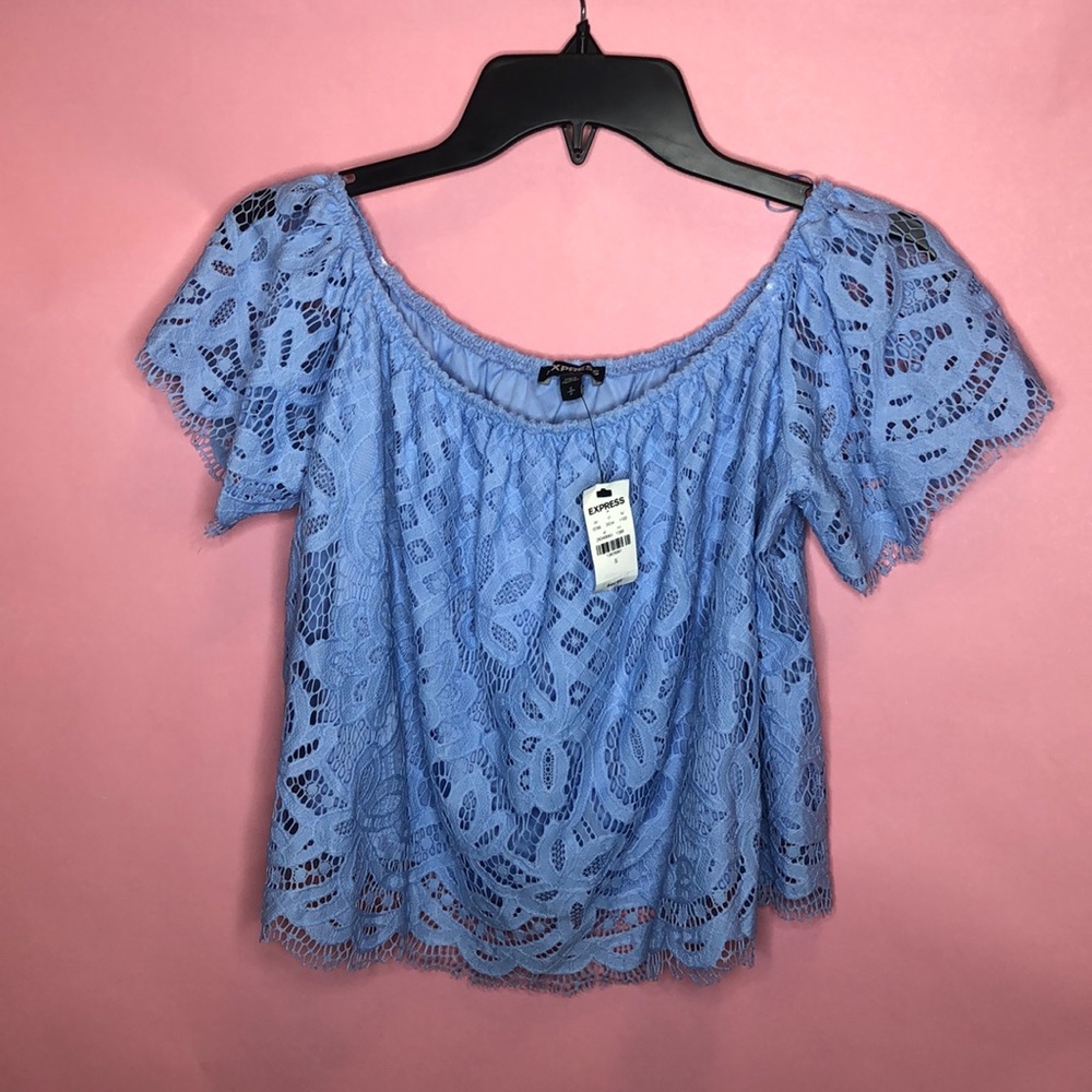 Express Blue Crop Top